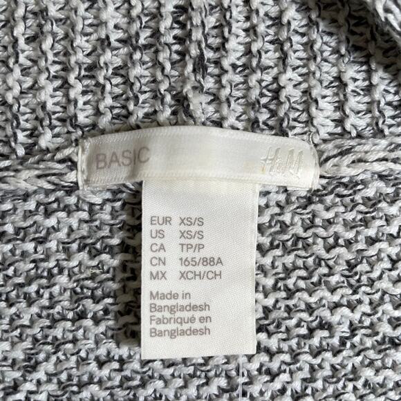 H&M Women's Open Front Knit Longline Cardigan Sweater Gray XS Comfy Cozy Neutral - Picture 7 of 8